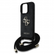 Guess PU 4G Metal Logo Crossbody Strap Fodral för iPhone 16 Pro Svart