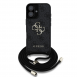 Guess PU 4G Metal Logo Crossbody Strap Fodral till iPhone 16 Svart