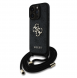 Guess PU 4G Metal Logo Crossbody Strap Fodral för iPhone 15 Pro Max Svart