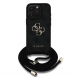 Guess PU 4G Metal Logo Crossbody Strap Fodral för iPhone 15 Pro Max Svart