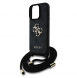 Guess PU 4G Metal Logo Crossbody Strap Fodral för iPhone 15 Pro Max Svart