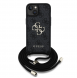 Guess PU 4G Metal Logo Crossbody Strap Fodral till iPhone 15 Svart