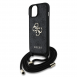 Guess PU 4G Metal Logo Crossbody Strap Fodral till iPhone 15 Svart