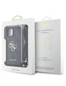 Guess PU 4G Metal Logo Crossbody Strap Fodral till iPhone 15 Svart