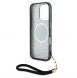 Guess IML Leopard Triangle Logo Strap MagSafe Fodral för iPhone 16 Pro Max Brun