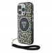 Guess IML Leopard Triangle Logo Strap MagSafe Fodral för iPhone 16 Pro Brown