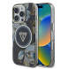 Guess IML Glitter Magnolia och Triangle Logo MagSafe Fodral för iPhone 16 Pro Svart