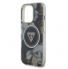 Guess IML Glitter Magnolia och Triangle Logo MagSafe Fodral för iPhone 16 Pro Svart