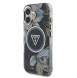 Guess IML Glitter Magnolia och Triangle Logo MagSafe Fodral för iPhone 16 Svart