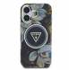 Guess IML Glitter Magnolia och Triangle Logo MagSafe Fodral för iPhone 16 Svart