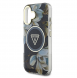 Guess IML Glitter Magnolia och Triangle Logo MagSafe Fodral för iPhone 16 Svart