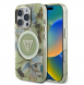 Guess IML Glitter Magnolia och Triangle Logo MagSafe Fodral för iPhone 16 Pro Green