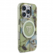 Guess IML Glitter Magnolia och Triangle Logo MagSafe Fodral för iPhone 16 Pro Green