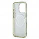 Guess IML Glitter Magnolia och Triangle Logo MagSafe Fodral för iPhone 16 Pro Green
