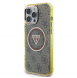 Guess IML 4G Glitter och Triangle Logo MagSafe Fodral för iPhone 16 Pro Brown