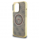 Guess IML 4G Glitter och Triangle Logo MagSafe Fodral för iPhone 16 Pro Brown