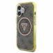 Guess IML 4G Glitter och Triangle Logo MagSafe Fodral för iPhone 16 Brun