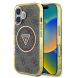 Guess IML 4G Glitter och Triangle Logo MagSafe Fodral för iPhone 16 Brun