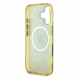 Guess IML 4G Glitter och Triangle Logo MagSafe Fodral för iPhone 16 Brun