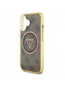 Guess IML 4G Glitter och Triangle Logo MagSafe Fodral för iPhone 16 Brun
