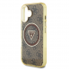 Guess IML 4G Glitter och Triangle Logo MagSafe Fodral för iPhone 16 Brun