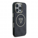 Guess IML 4G Glitter och Triangle Logo MagSafe Fodral för iPhone 16 Pro Max Svart