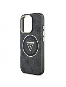 Guess IML 4G Glitter och Triangle Logo MagSafe Fodral för iPhone 16 Pro Max Svart