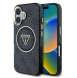 Guess IML 4G Glitter och Triangle Logo MagSafe Fodral för iPhone 16 Svart