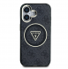 Guess IML 4G Glitter och Triangle Logo MagSafe Fodral för iPhone 16 Svart