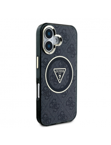 Guess IML 4G Glitter och Triangle Logo MagSafe Fodral för iPhone 16 Svart