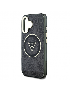 Guess IML 4G Glitter och Triangle Logo MagSafe Fodral för iPhone 16 Svart