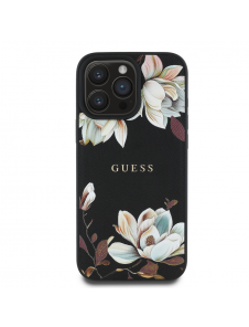 Guess PU Grained Magnolia MagSafe Fodral för iPhone 16 Pro Max Svart