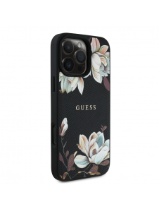 Guess PU Grained Magnolia MagSafe Fodral för iPhone 16 Pro Max Svart