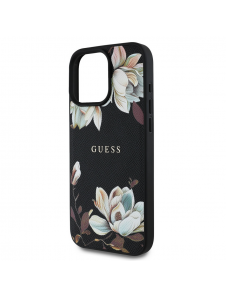 Guess PU Grained Magnolia MagSafe Fodral för iPhone 16 Pro Max Svart