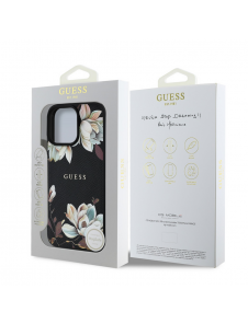 Guess PU Grained Magnolia MagSafe Fodral för iPhone 16 Pro Max Svart