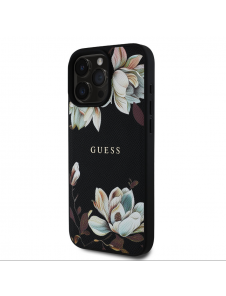 Guess PU Grained Magnolia MagSafe Fodral för iPhone 16 Pro Svart