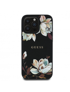 Guess PU Grained Magnolia MagSafe Fodral för iPhone 16 Pro Svart