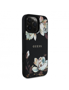 Guess PU Grained Magnolia MagSafe Fodral för iPhone 16 Pro Svart