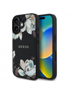 Guess PU Grained Magnolia MagSafe Fodral till iPhone 16 Svart