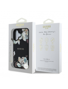 Guess PU Grained Magnolia MagSafe Fodral till iPhone 16 Svart