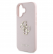 Guess PU Grained 4G metalllogofodral för iPhone 16 Rosa