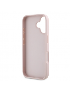 Guess PU Grained 4G metalllogofodral för iPhone 16 Rosa