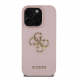Guess PU Grained 4G metalllogofodral för iPhone 15 Pro Max Rosa