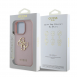 Guess PU Grained 4G metalllogofodral för iPhone 15 Pro Pink