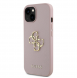 Guess PU Grained 4G metalllogofodral för iPhone 15 Rosa