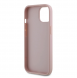 Guess PU Grained 4G metalllogofodral för iPhone 15 Rosa