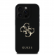 Guess PU Grained 4G metalllogofodral för iPhone 16 Pro Max Svart
