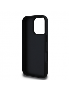 Guess PU Grained 4G metalllogofodral för iPhone 16 Pro Max Svart