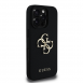 Guess PU Grained 4G metalllogofodral för iPhone 16 Pro Svart