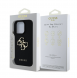 Guess PU Grained 4G metalllogofodral för iPhone 16 Pro Svart